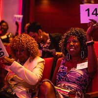 An audience enjoying a performance at Black Ensemble Theater